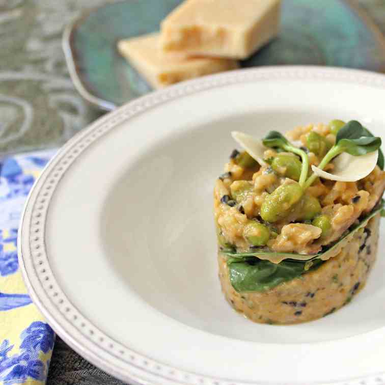 Spring Risotto with Mushrooms & Edamame