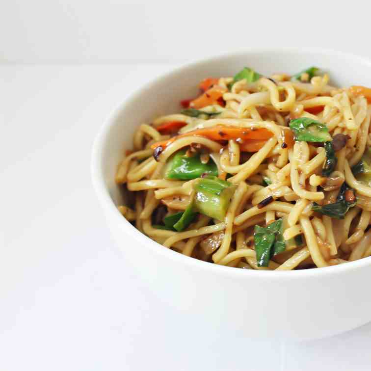 Veg Chow Mein with Blackbean Sauce