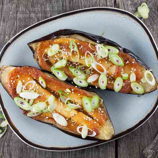 Miso glazed eggplant