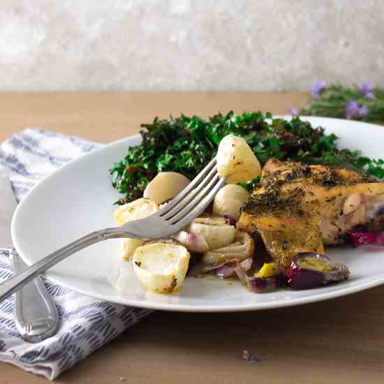 Spring Turnips with Herbed Chicken