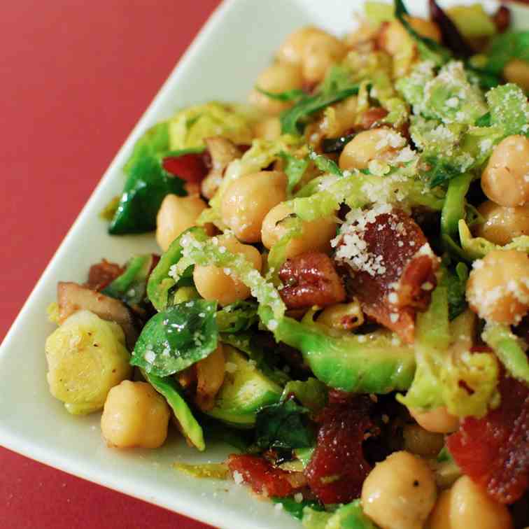 Chickpea, Mushroom, and Brussels