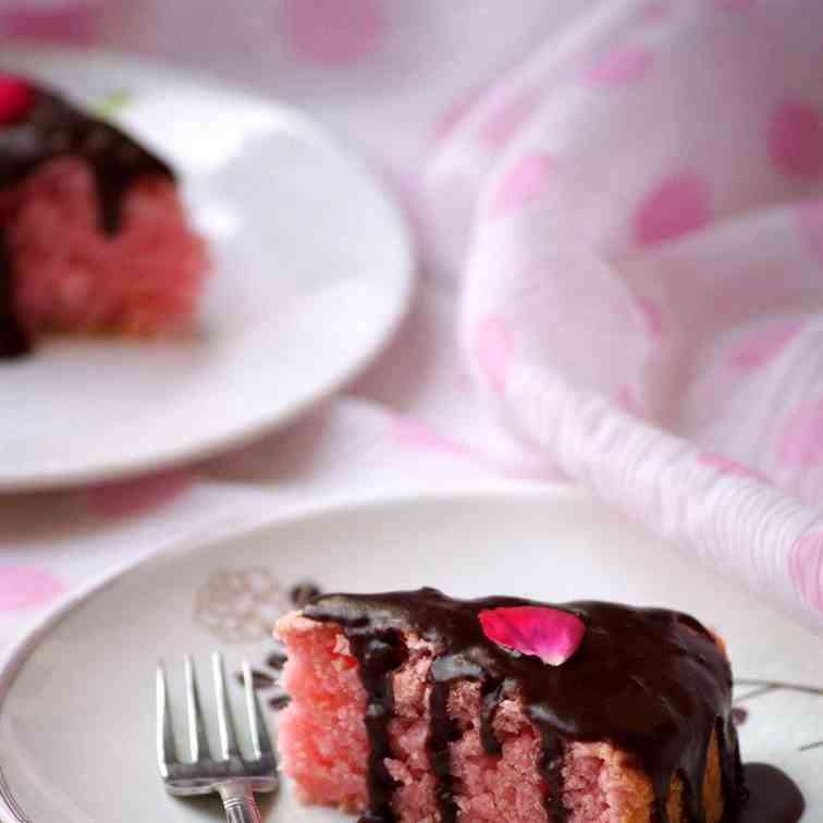 Strawberry Custard Powder Cake