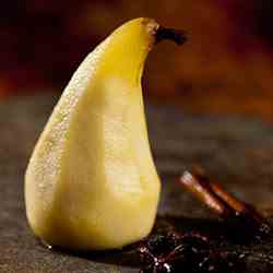Honey poached pears