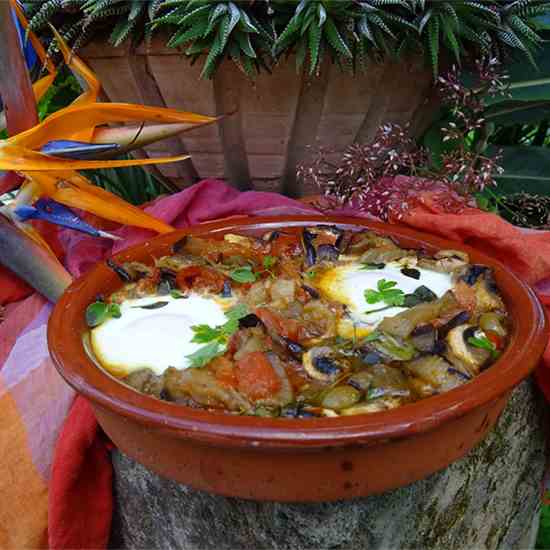 Eggplant Shakshuka with Olives and Feta