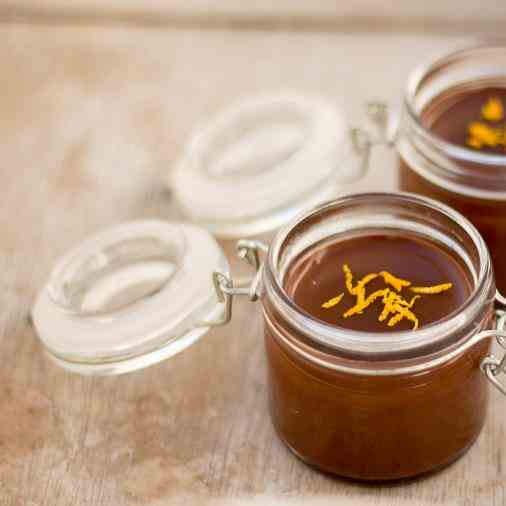 Vegan chocolate orange pots