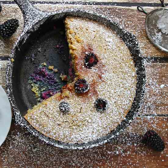 Gluten Free Skillet Blackberry Cake