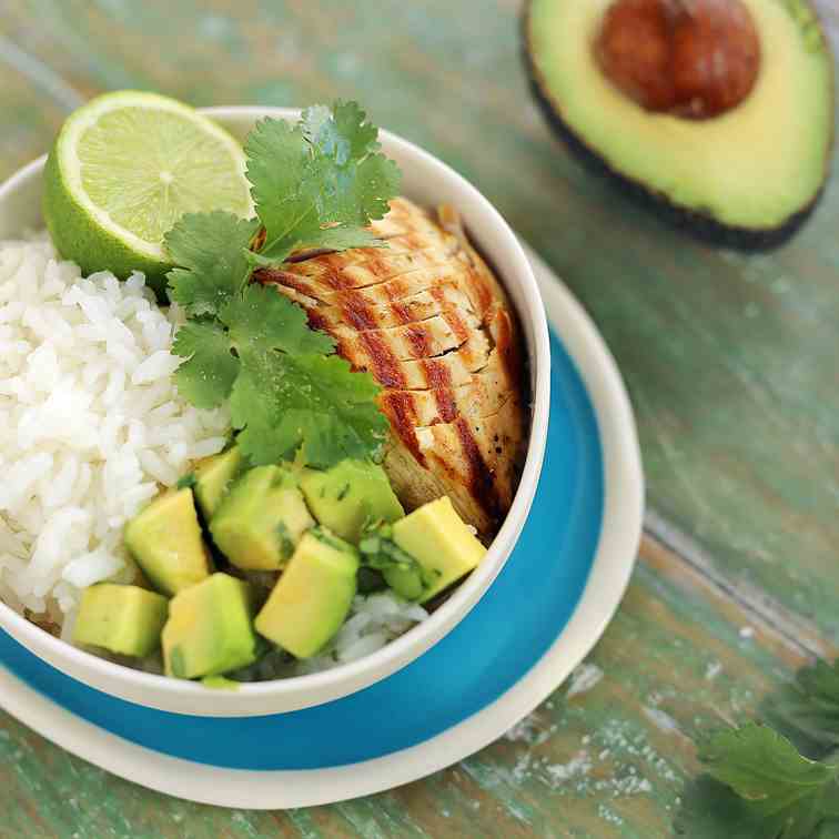 Lime - Coriander Chicken with Avocado