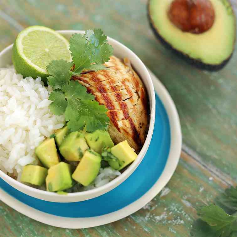 Lime - Coriander Chicken with Avocado 