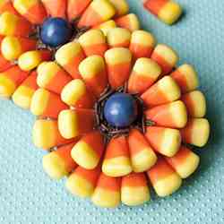 Candy corn flower cookies