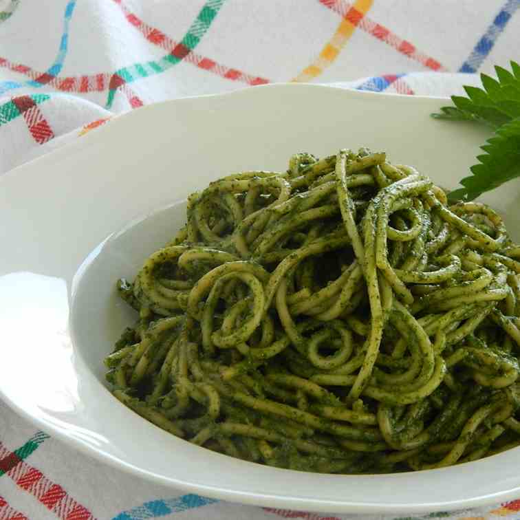 Nettle Pesto Spaghetti