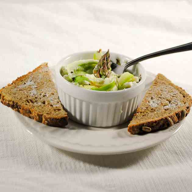 Baked Eggs With Shaved Asparagus