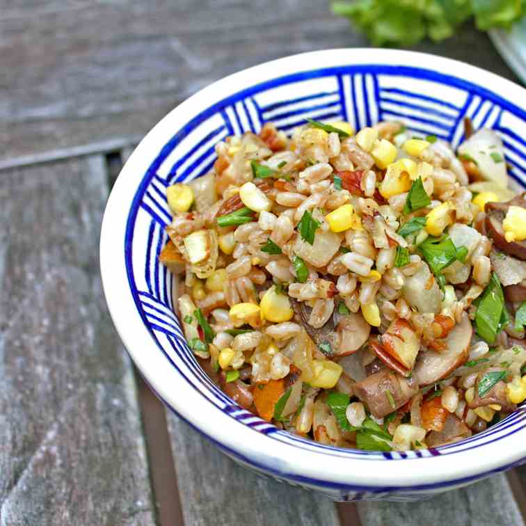 Succotash with Fresh Corn & Farro