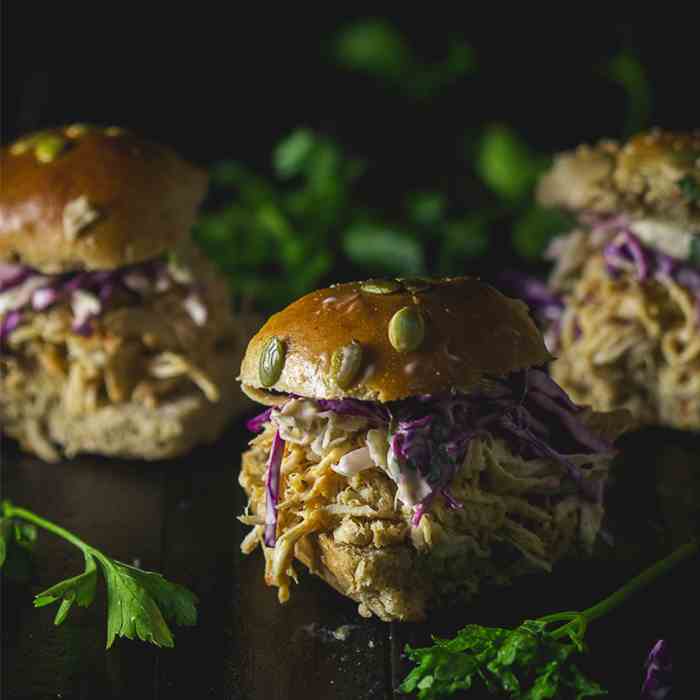 Red Thai Pulled Chicken Sliders