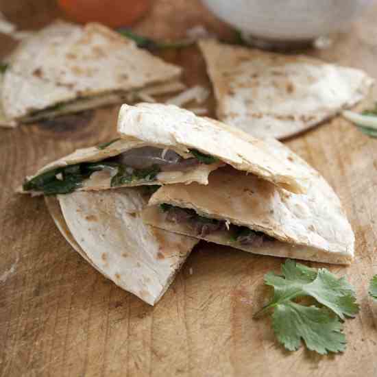 Carne Asada Spinach Quesadillas