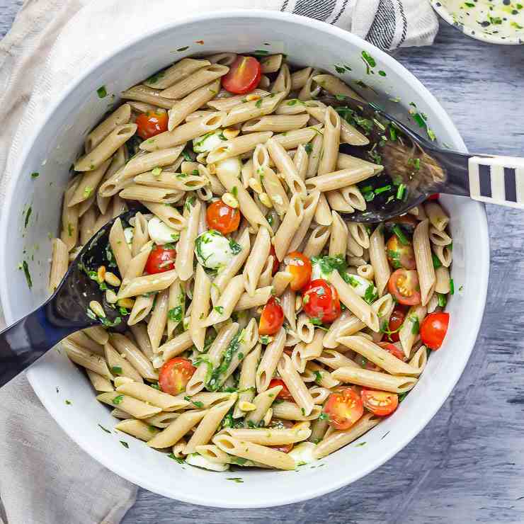 Caprese Pasta Salad with Basil Dressing