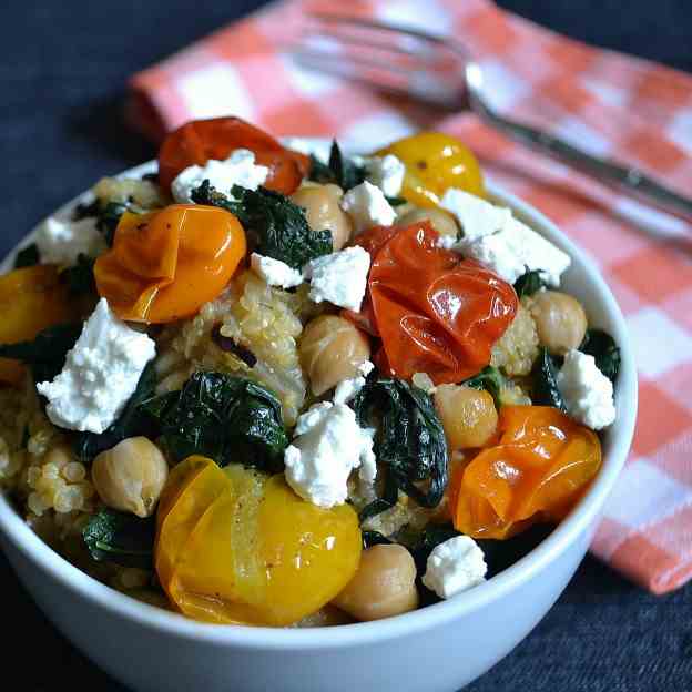 Quinoa with Roasted Tomatoes, Kale & Feta