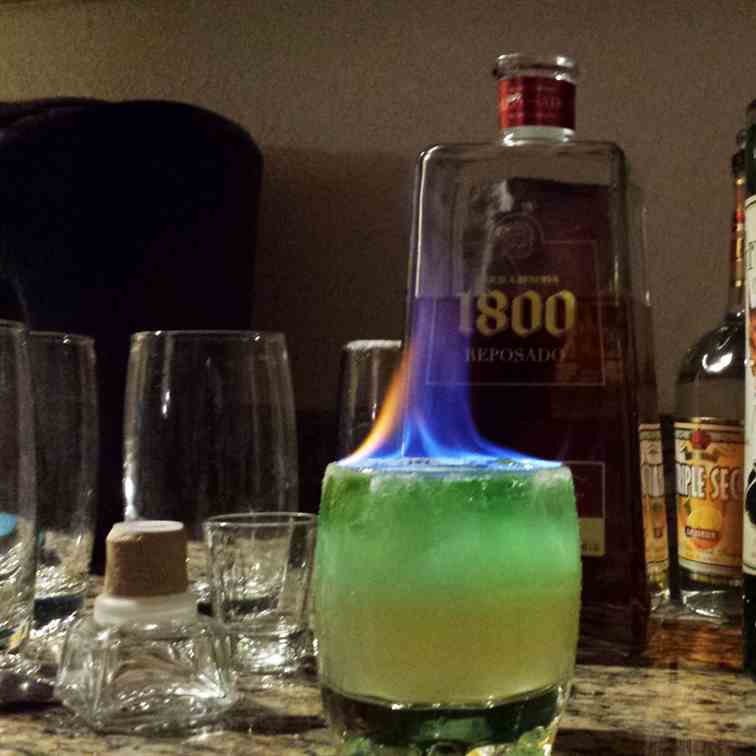 Flaming Absinthe Margaritas