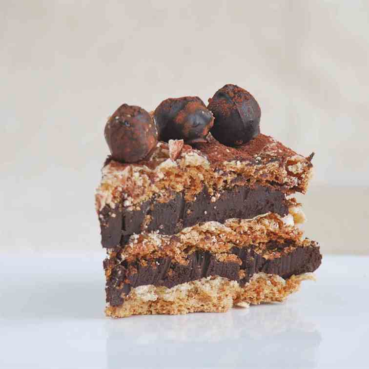 Hazelnut and chocolate cake