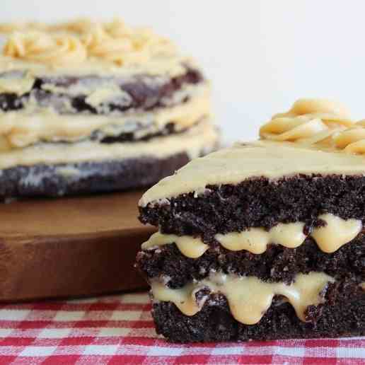 Triple Layer Brownie Cake