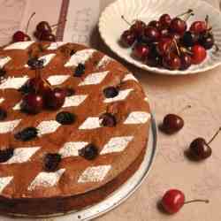 French Flourless Chocolate and Cherry Cake