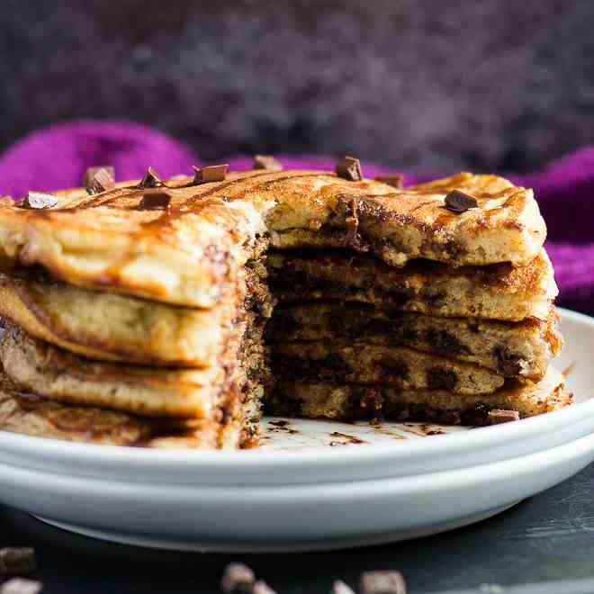 Fluffy Chocolate Chip Pancakes