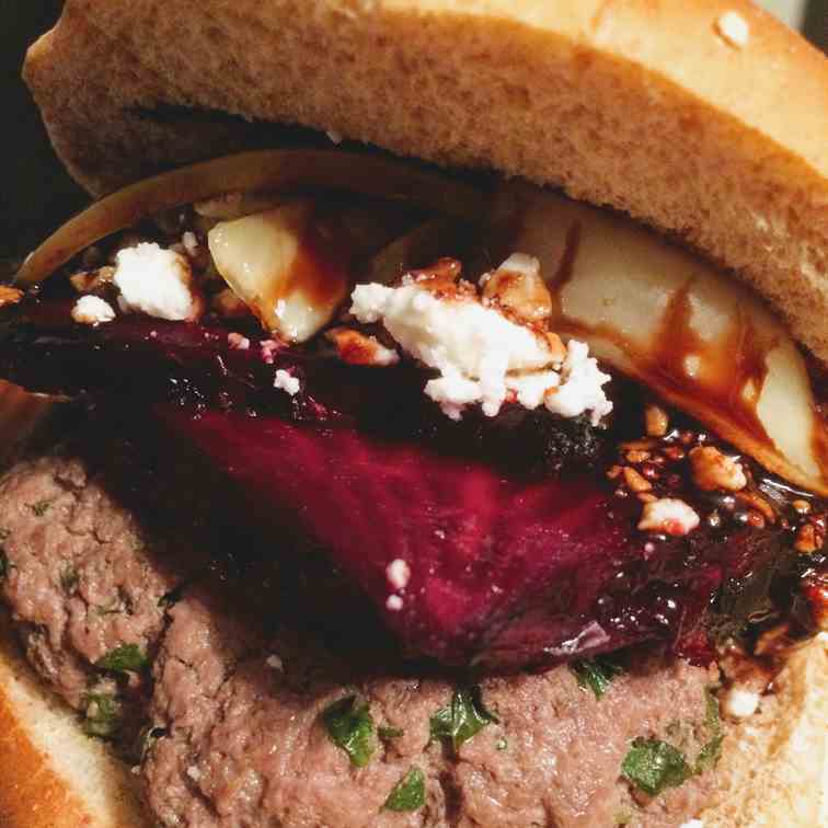 Beet Burger with Balsamic Reduction