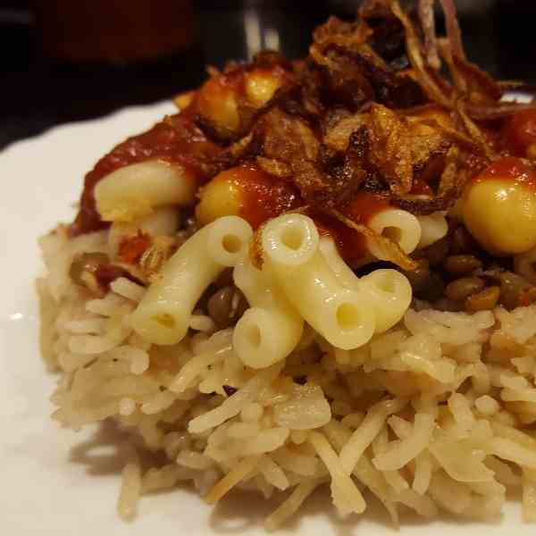 koshari - the vegan national dish of Egypt