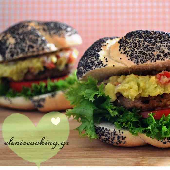 Chicken Burgers with Guacamole