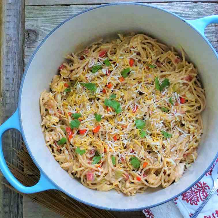 Hatch Green Chile Chicken Spaghetti