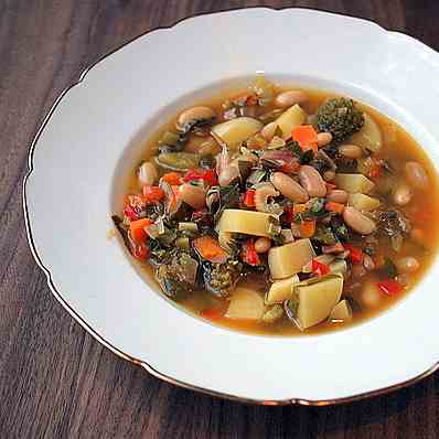 Bean Soup with Swiss Chard and Lemon