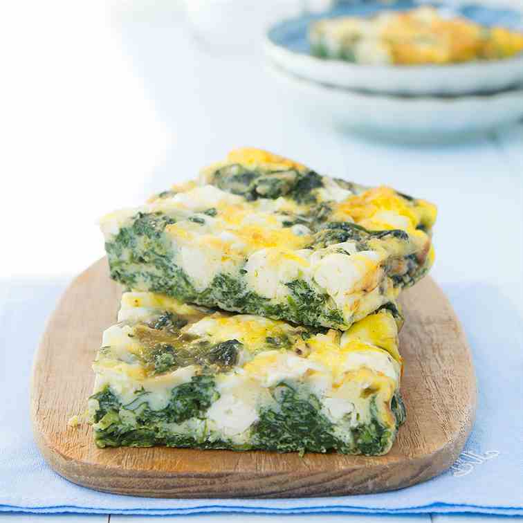 Baked frittata with spinach and feta