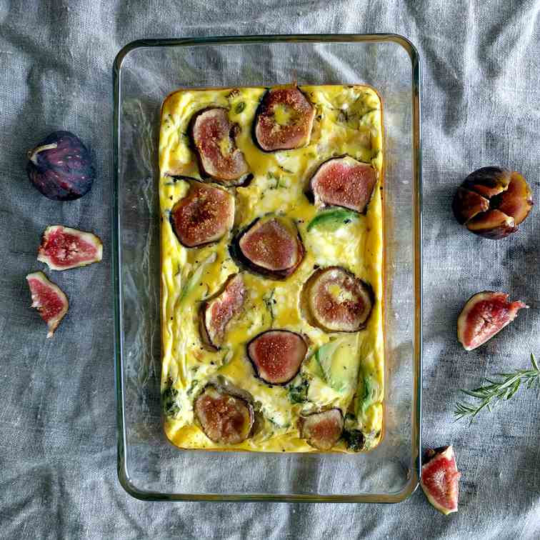 Rustic Frittata with Fig, Cheese and Avoca