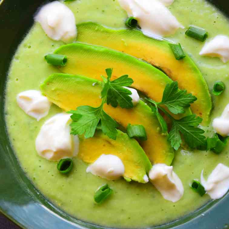 Chilled Avocado - Cucumber Soup