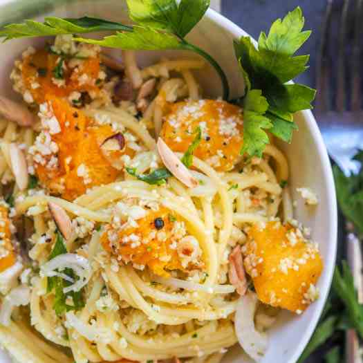 Cauliflower Pesto Pumpkin Pasta