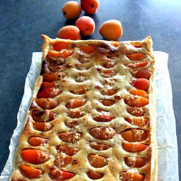 Apricot Pie with Almond Cream Topping