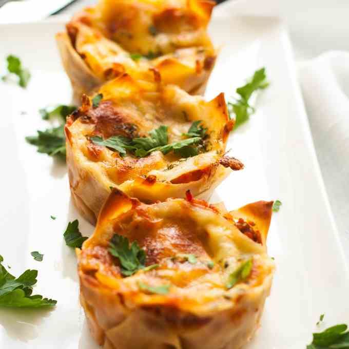 Mini Lasagna Cupcakes