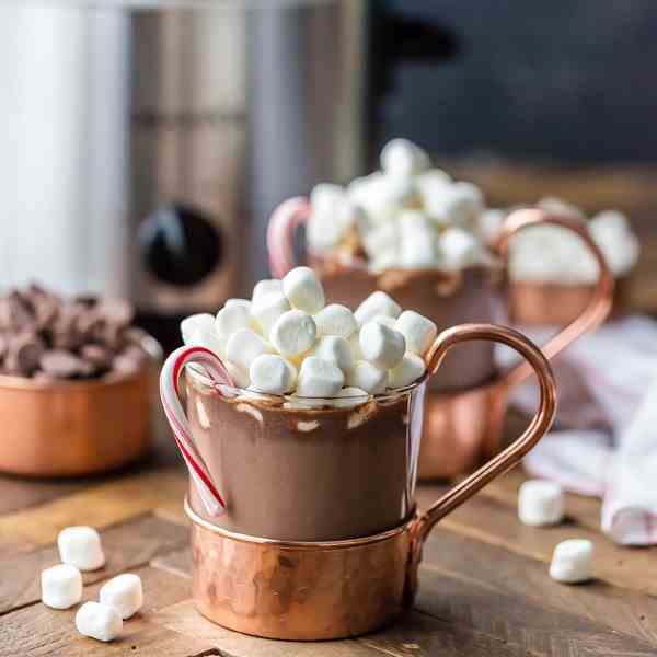 Slow Cooker Peppermint Hot Chocolate