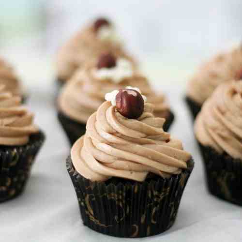 Hazelnut Ganache Dark Chocolate Cupcakes