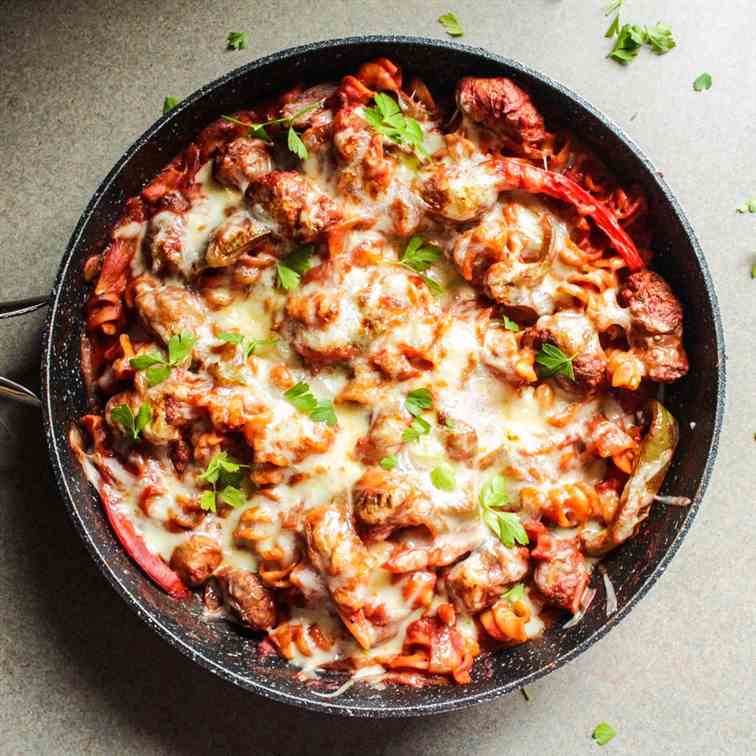 One-Pan Sausage and Pepper Pasta Bake