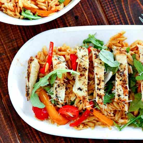 Summery Tuscan Chicken Orzo