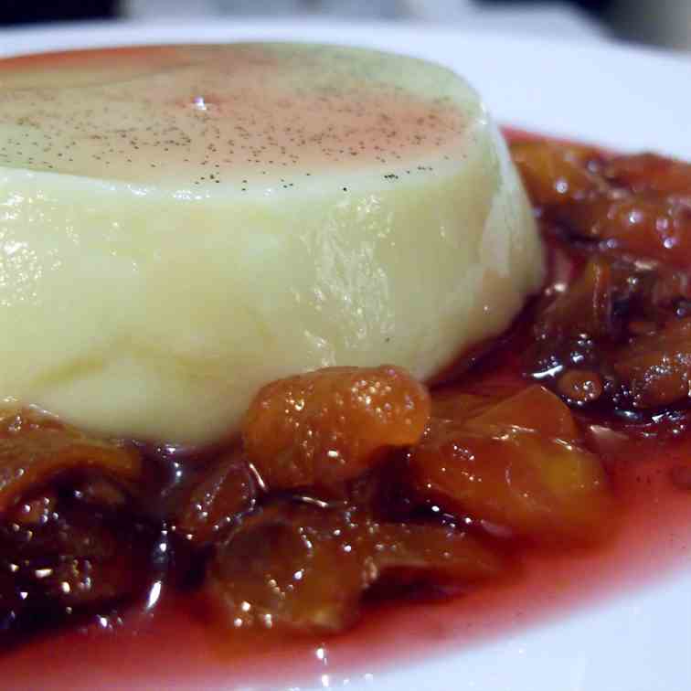 White Chocolate Panna Cotta with Tamarillo