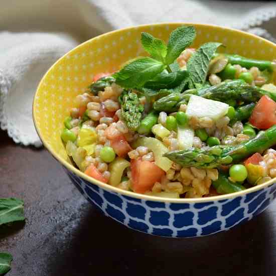 Minty Pea Farro Spring Salad