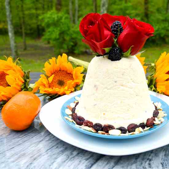 Paskha-Russian No Bake Cheesecake