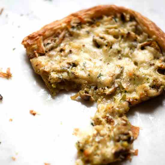 Mushroom, Leek, and Gouda Puff Pastry Tart