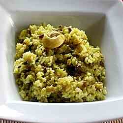 Lemon Rice with Sprouts and Cashew Nuts
