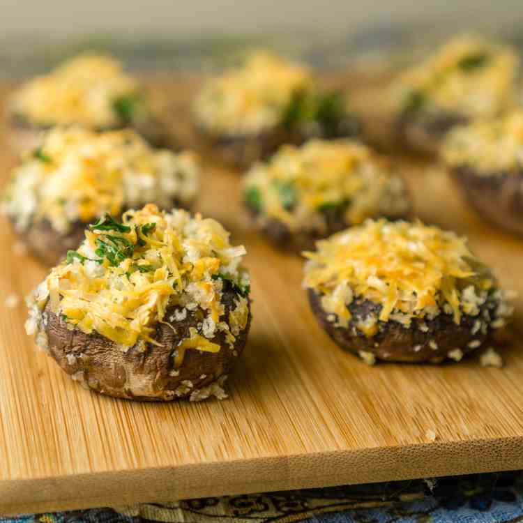 Mimolette Cheese Stuffed Mushrooms