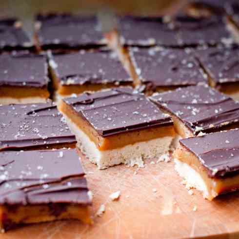 Salted caramel chocolate sqaures