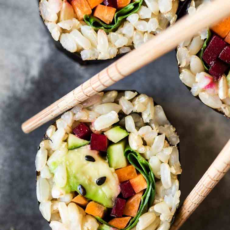 Vegan brown rice sushi