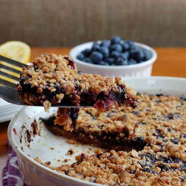 Blueberry Oatmeal Crumble Bars