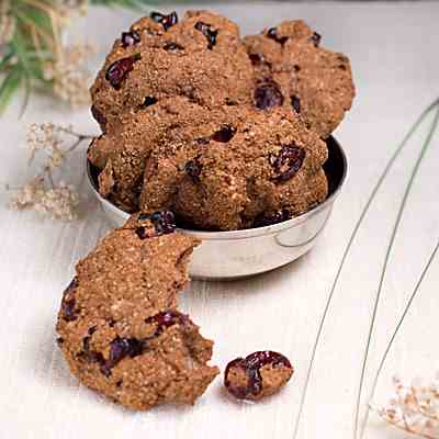 Chocolate Craisin Almond Meal Cookies